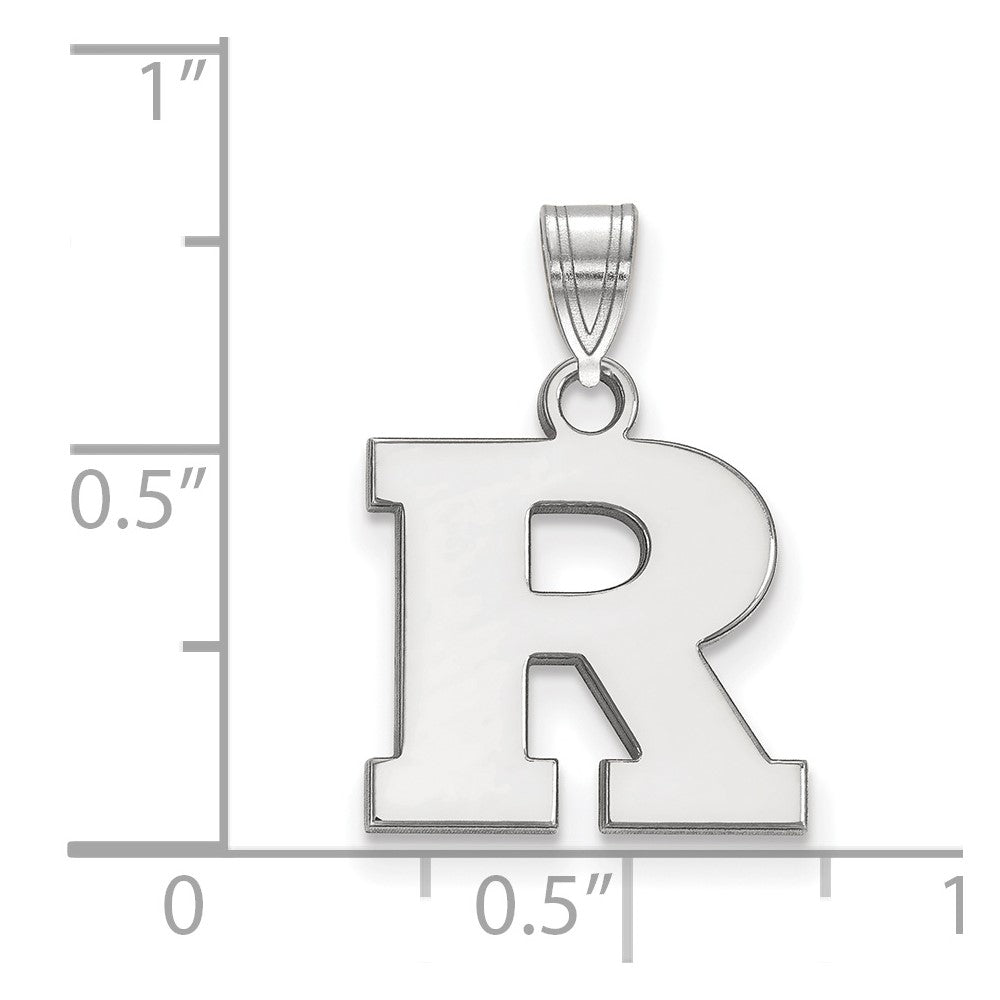 Sterlingsilber Rhodiniert Logoart Rutgers University Buchstabe R Klein Anhänger