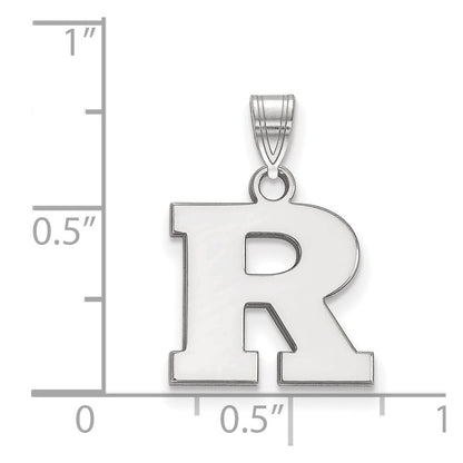 Sterlingsilber Rhodiniert Logoart Rutgers University Buchstabe R Klein Anhänger