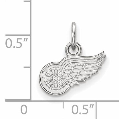 10K Weißgold Nhl Logoart Detroit Rot Flügel Extra Klein Anhänger