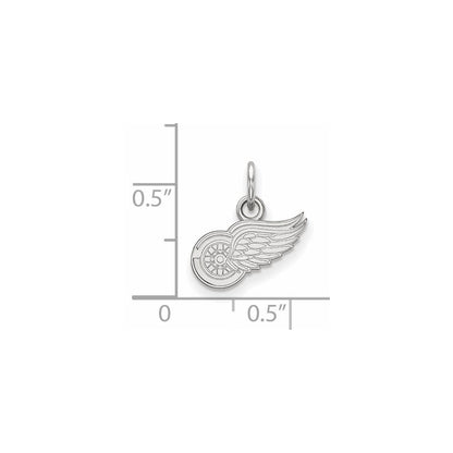 Sterlingsilber Rhodiniert Nhl Logoart Detroit Rot Flügel Extra Klein Anhänger