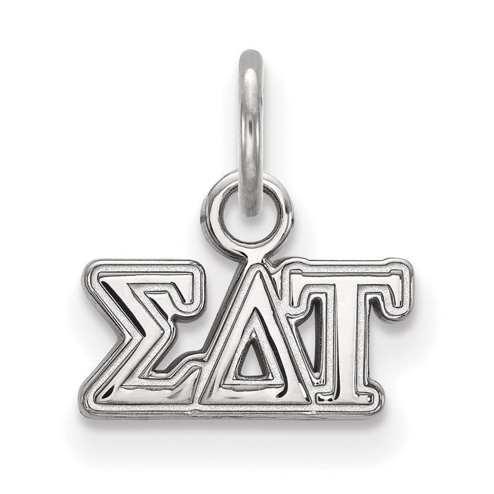 Sterlingsilber Rhodiniert Logoart Sigma Delta Tau Sorority Greek Buchstaben Extra Klein Anhänger