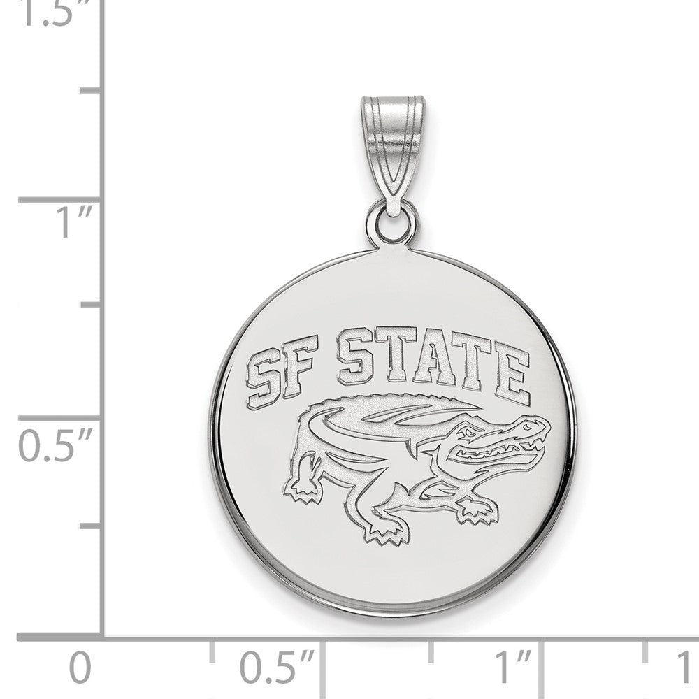 Sterlingsilber Rhodiniert Logoart San Francisco State University Groß Plättchen Anhänger