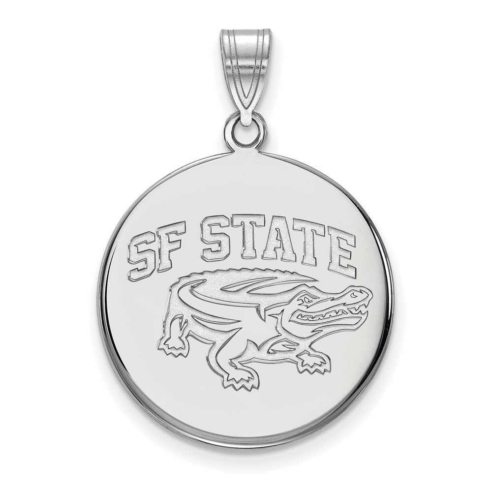 Sterlingsilber Rhodiniert Logoart San Francisco State University Groß Plättchen Anhänger