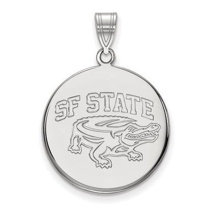 Sterlingsilber Rhodiniert Logoart San Francisco State University Groß Plättchen Anhänger
