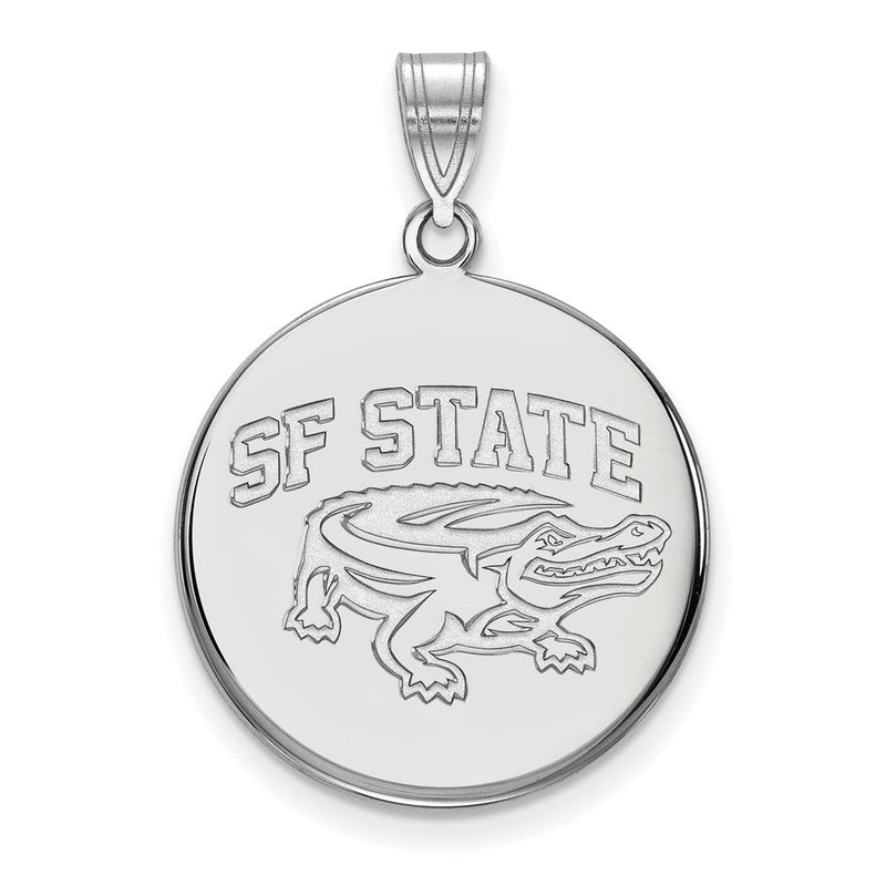Sterlingsilber Rhodiniert Logoart San Francisco State University Groß Plättchen Anhänger
