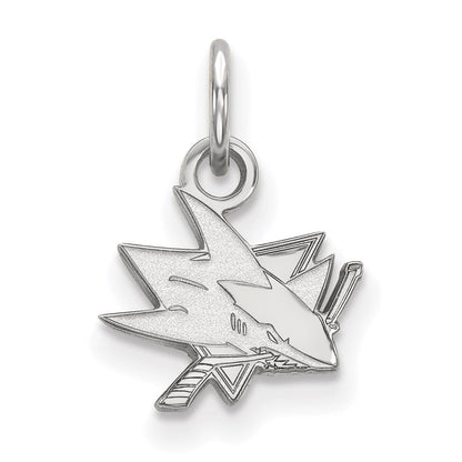 14K Weißgold Nhl Logoart San Jose Sharks Extra Klein Anhänger