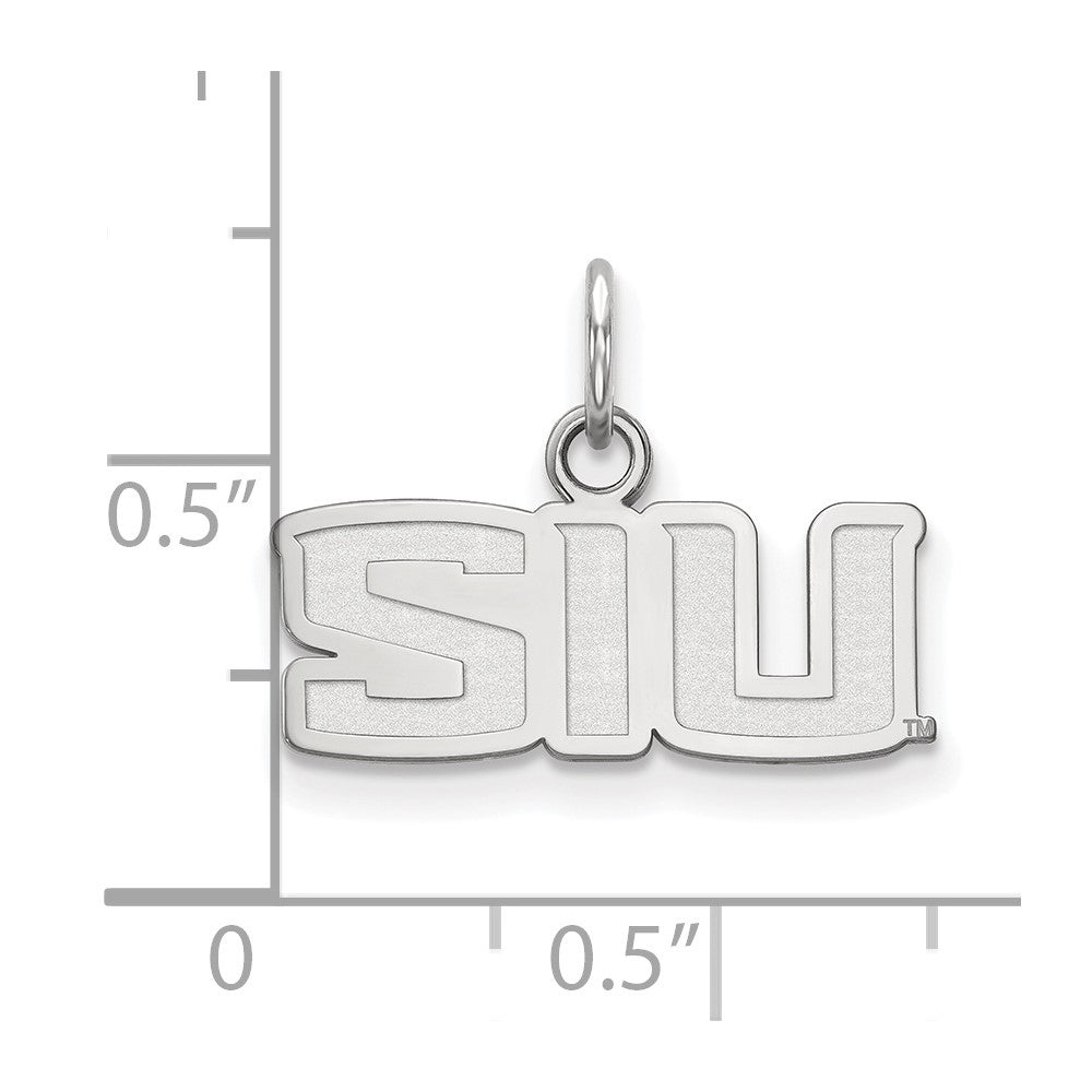 10K Weißgold Logoart Southern Illinois University S I U Extra Klein Anhänger