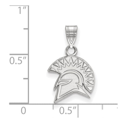 14K Weißgold Logoart San Jose State University Spartan Klein Anhänger