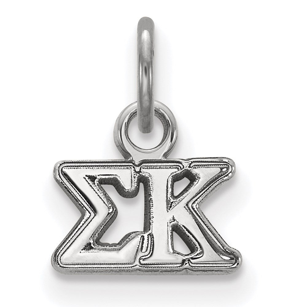 Sterlingsilber Rhodiniert Logoart Sigma Kappa Sorority Greek Buchstaben Extra Klein Anhänger