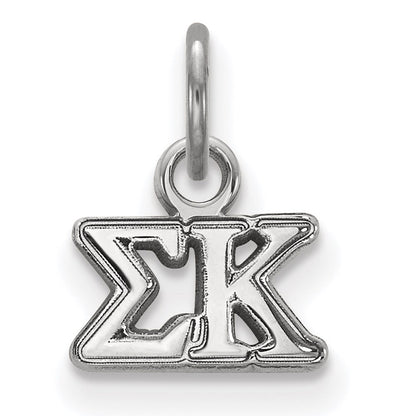 Sterlingsilber Rhodiniert Logoart Sigma Kappa Sorority Greek Buchstaben Extra Klein Anhänger