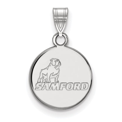 Sterlingsilber Rhodiniert Logoart Samford University Klein Plättchen Anhänger