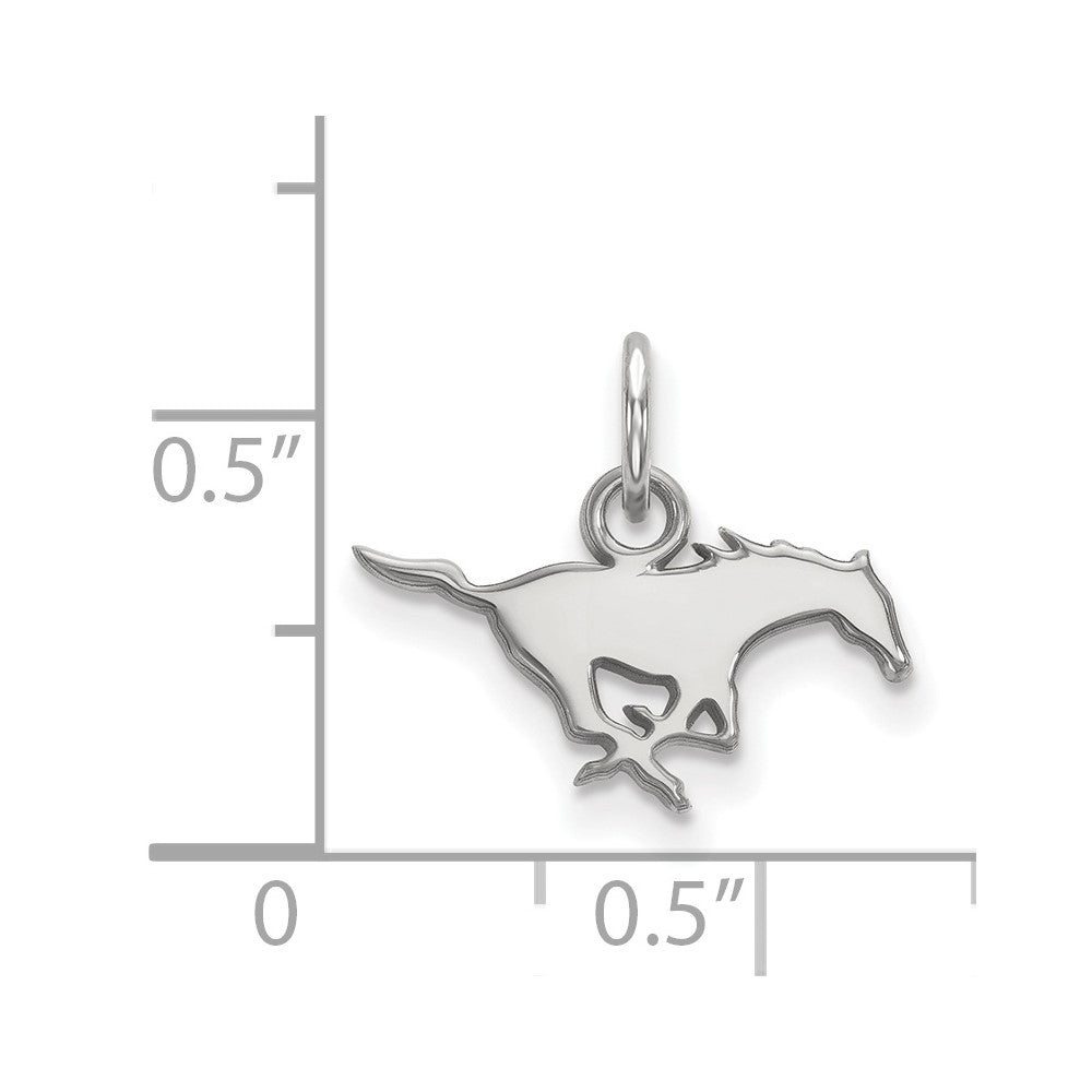 Sterlingsilber Rhodiniert Logoart Southern Methodist University Mustang Extra Klein Anhänger