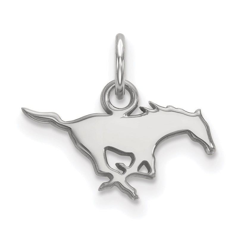 10K Weißgold Logoart Southern Methodist University Mustang Extra Klein Anhänger