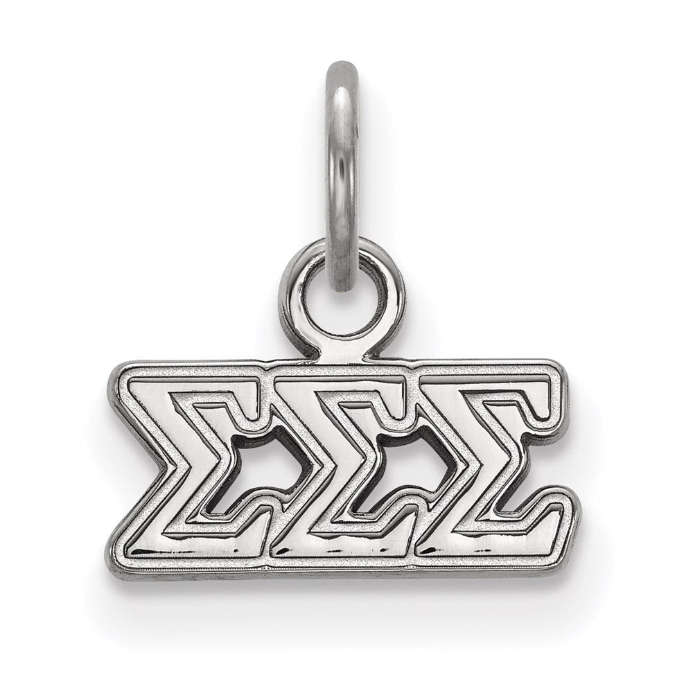 Sterlingsilber Rhodiniert Logoart Sigma Sorority Greek Buchstaben Extra Klein Anhänger
