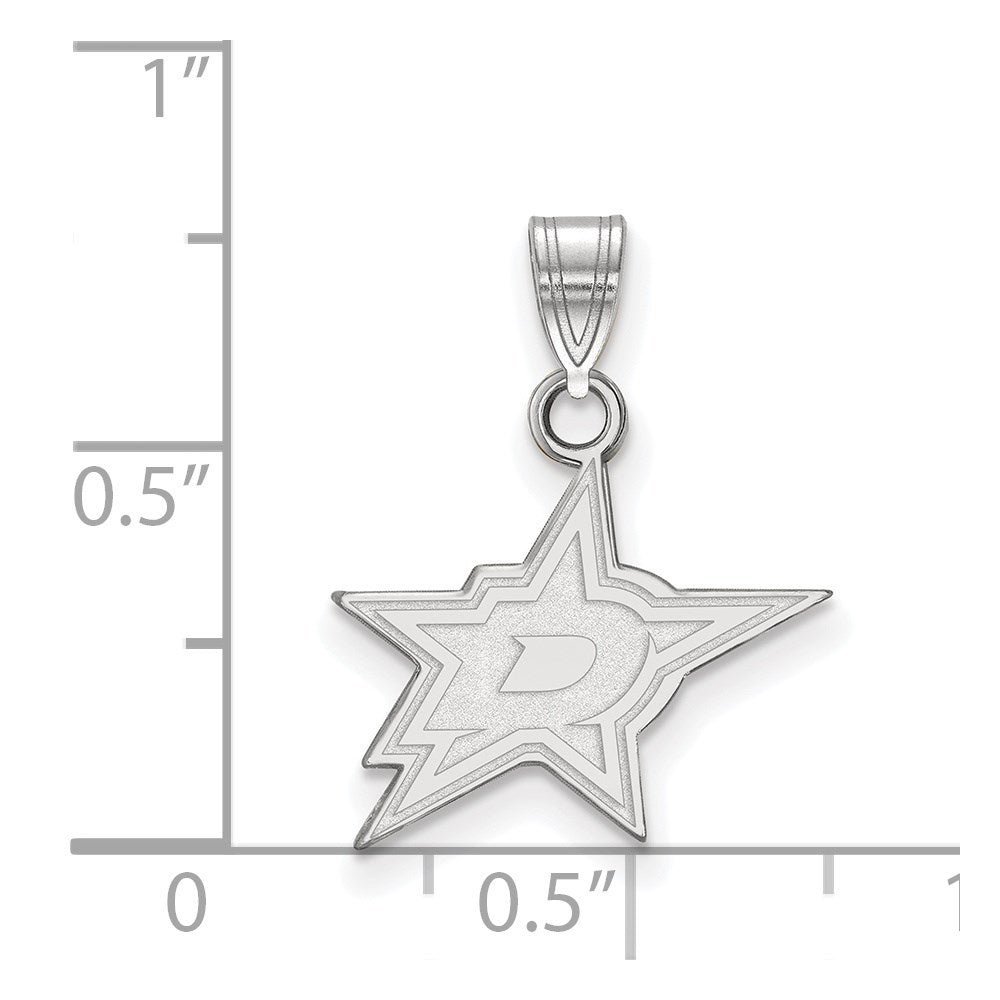 Sterlingsilber Rhodiniert Nhl Logoart Dallas Sterne Klein Anhänger