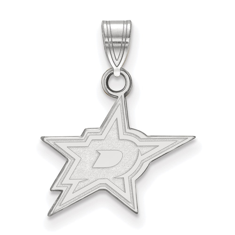 Sterlingsilber Rhodiniert Nhl Logoart Dallas Sterne Klein Anhänger