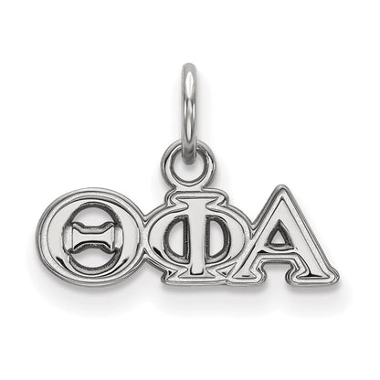 Sterlingsilber Rhodiniert Logoart Theta Phi Alpha Sorority Greek Buchstaben Extra Klein Anhänger