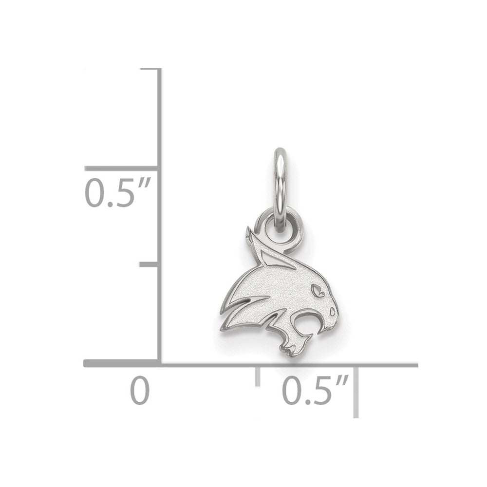 Sterlingsilber Rhodiniert Logoart Texas State University Bobcat Extra Klein Anhänger