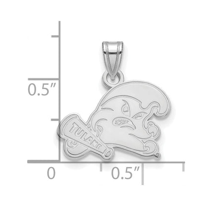 10K Weißgold Logoart Tulane University Klein Anhänger