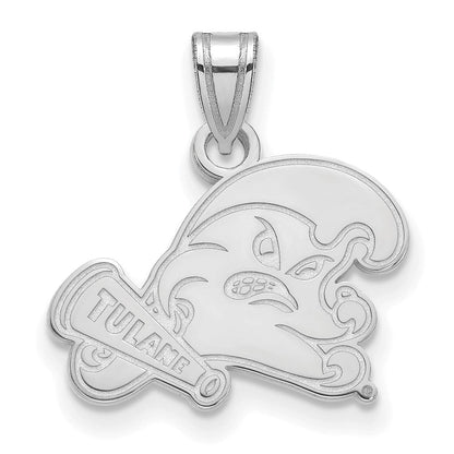 10K Weißgold Logoart Tulane University Klein Anhänger
