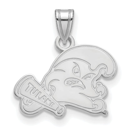 Sterlingsilber Rhodiniert Logoart Tulane University Klein Anhänger