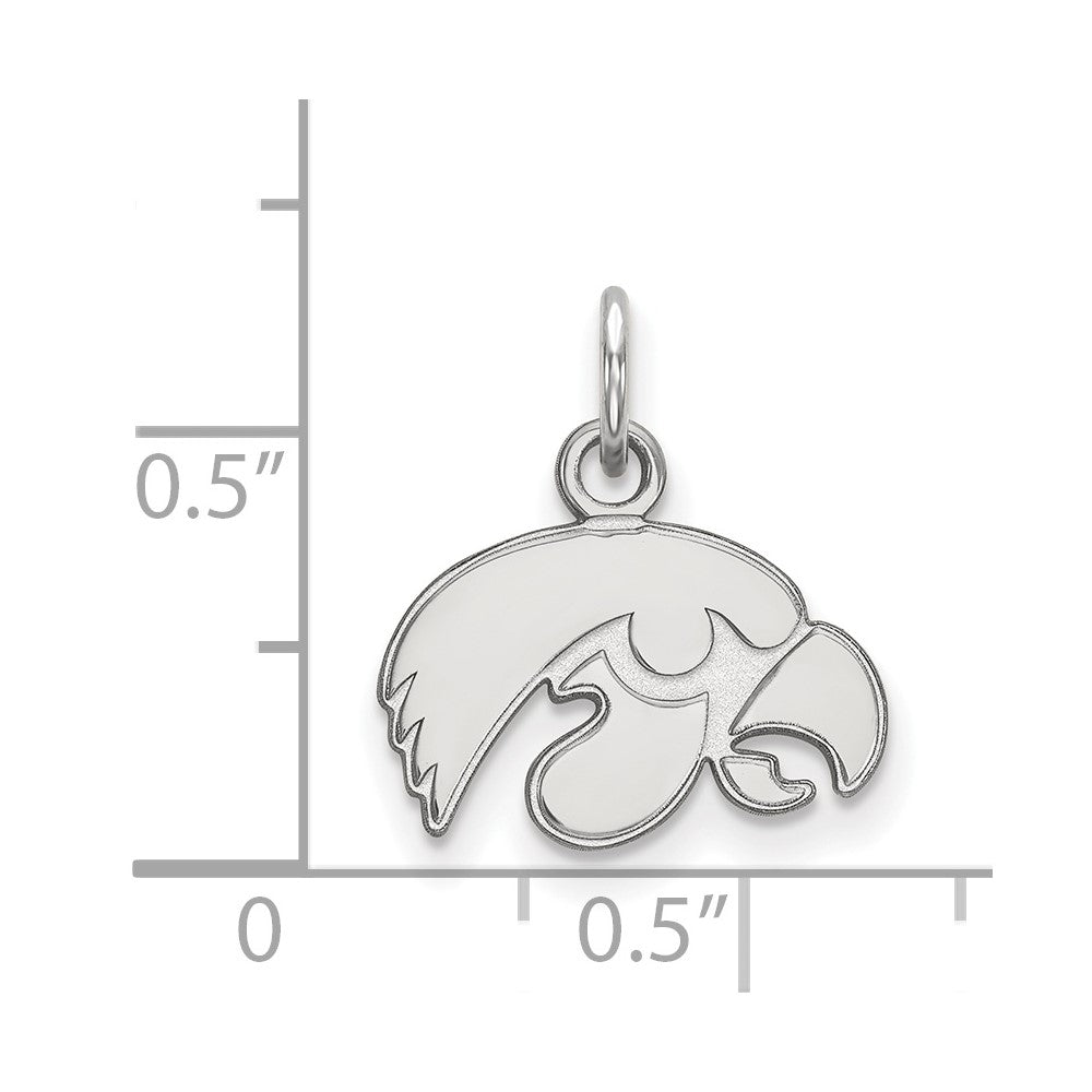 Sterlingsilber Rhodiniert Logoart University Of Iowa Hawk Extra Klein Anhänger