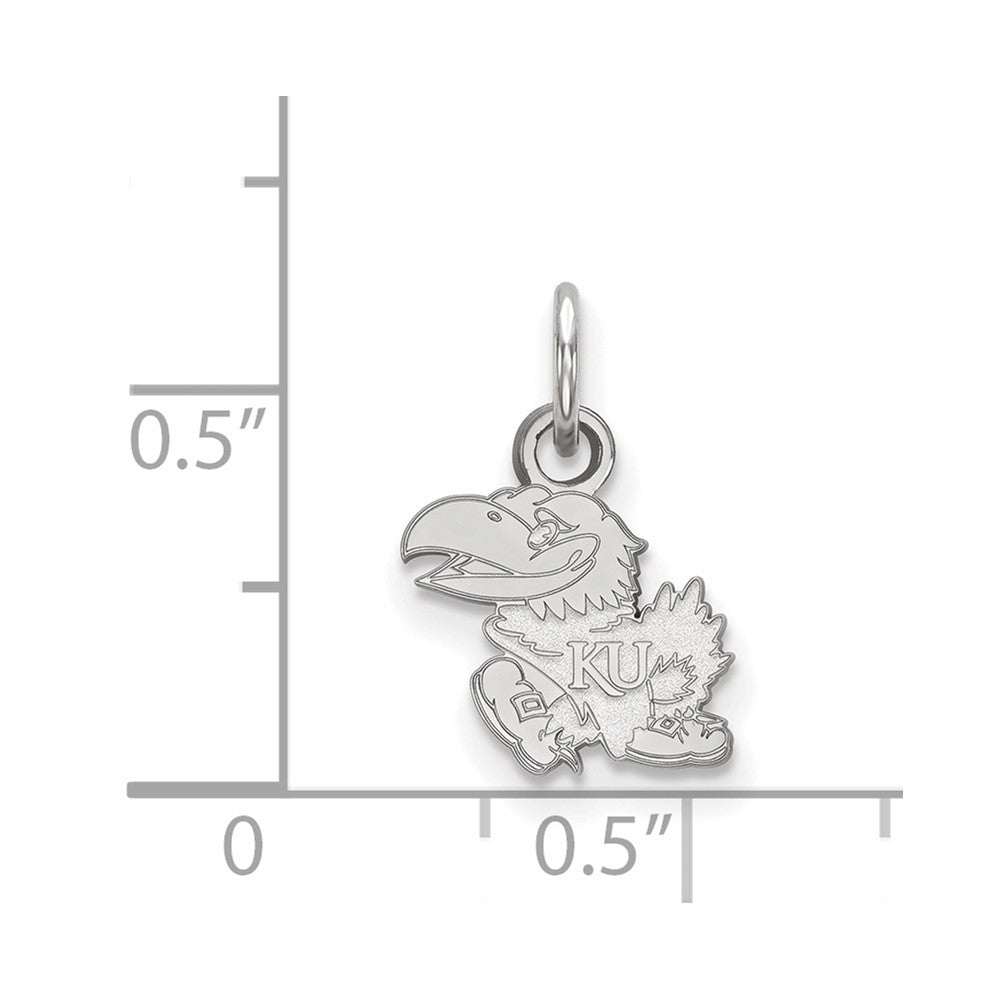 Sterlingsilber Rhodiniert Logoart University Of Kansas Jayhawk Extra Klein Anhänger