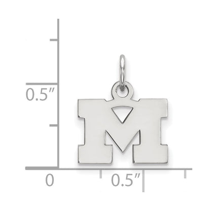Sterlingsilber Rhodiniert Logoart University Of Michigan Buchstabe M Extra Klein Anhänger