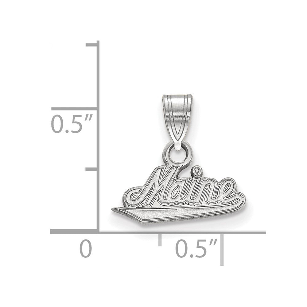 Sterlingsilber Rhodiniert Logoart University Of Maine Klein Anhänger