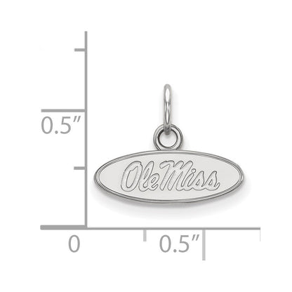Sterlingsilber Rhodiniert Logoart University Of Mississippi Ole Miss Extra Klein Oval Anhänger