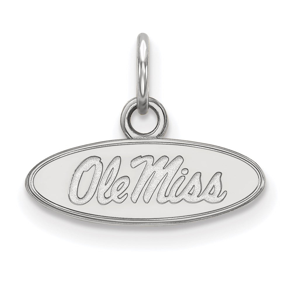 Sterlingsilber Rhodiniert Logoart University Of Mississippi Ole Miss Extra Klein Oval Anhänger