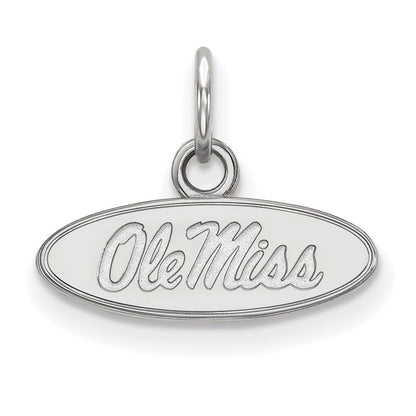 Sterlingsilber Rhodiniert Logoart University Of Mississippi Ole Miss Extra Klein Oval Anhänger