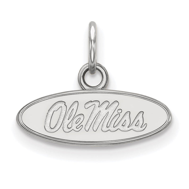 Sterlingsilber Rhodiniert Logoart University Of Mississippi Ole Miss Extra Klein Oval Anhänger