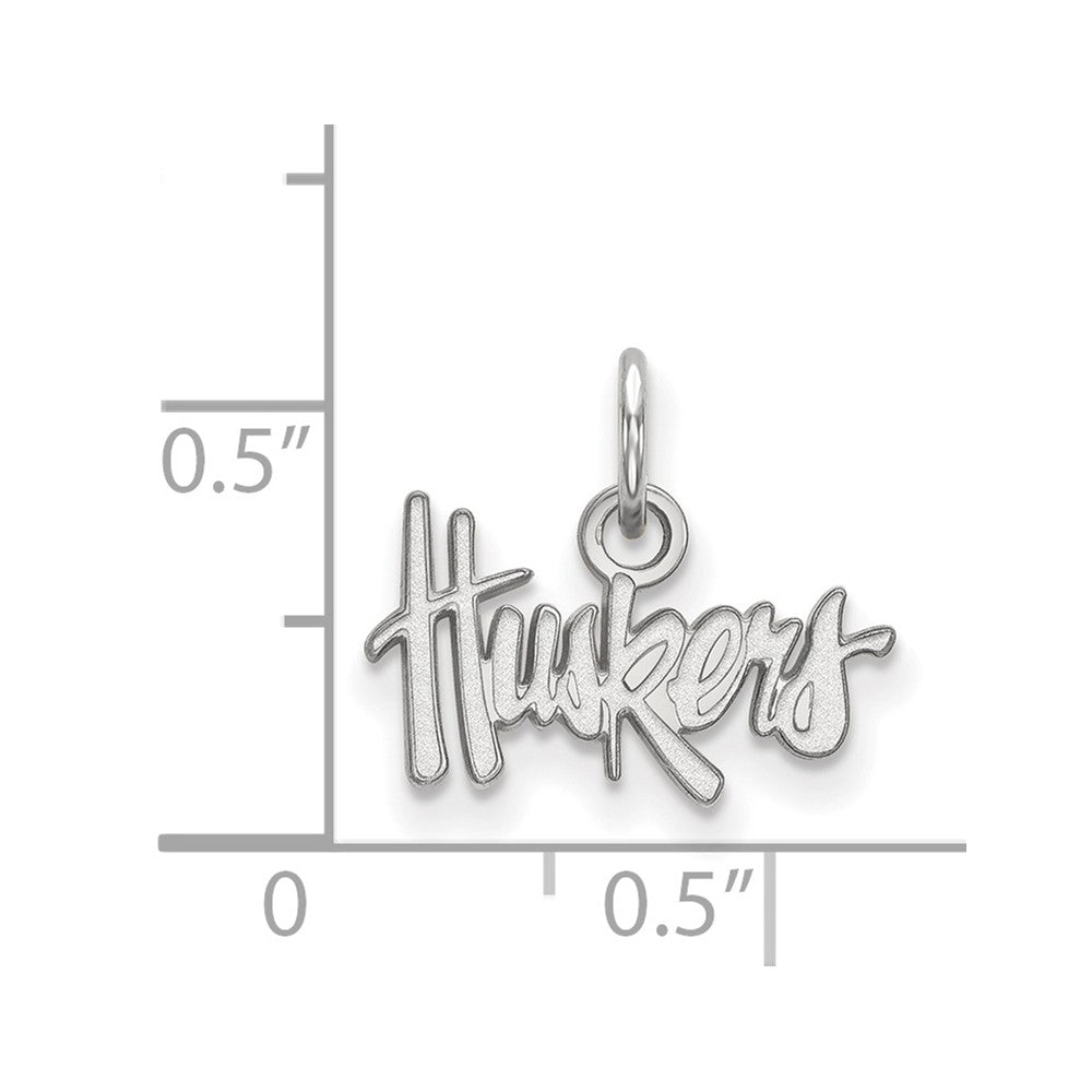 10K Weißgold Logoart University Of Nebraska Huskers Extra Klein Anhänger