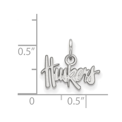 10K Weißgold Logoart University Of Nebraska Huskers Extra Klein Anhänger