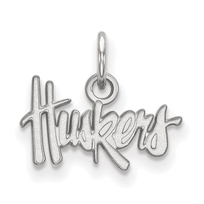 10K Weißgold Logoart University Of Nebraska Huskers Extra Klein Anhänger