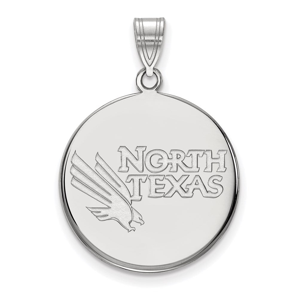 Sterlingsilber Rhodiniert Logoart University Of North Texas Groß Plättchen Anhänger