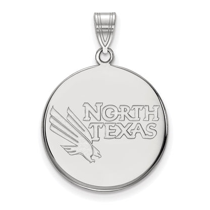 Sterlingsilber Rhodiniert Logoart University Of North Texas Groß Plättchen Anhänger