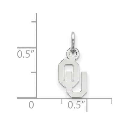 Sterlingsilber Rhodiniert Logoart University Of Oklahoma O U Extra Klein Anhänger