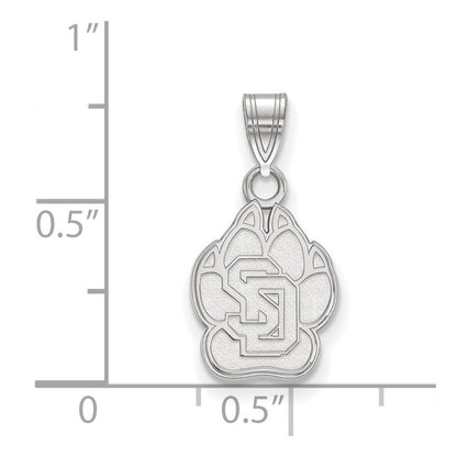 10K Weißgold Logoart University Of South Dakota Klein Anhänger