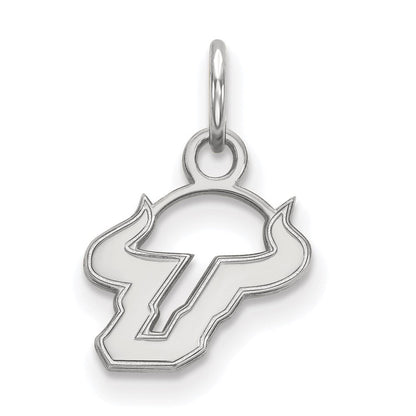 Sterlingsilber Rhodiniert Logoart University Of South Florida Bull Extra Klein Anhänger