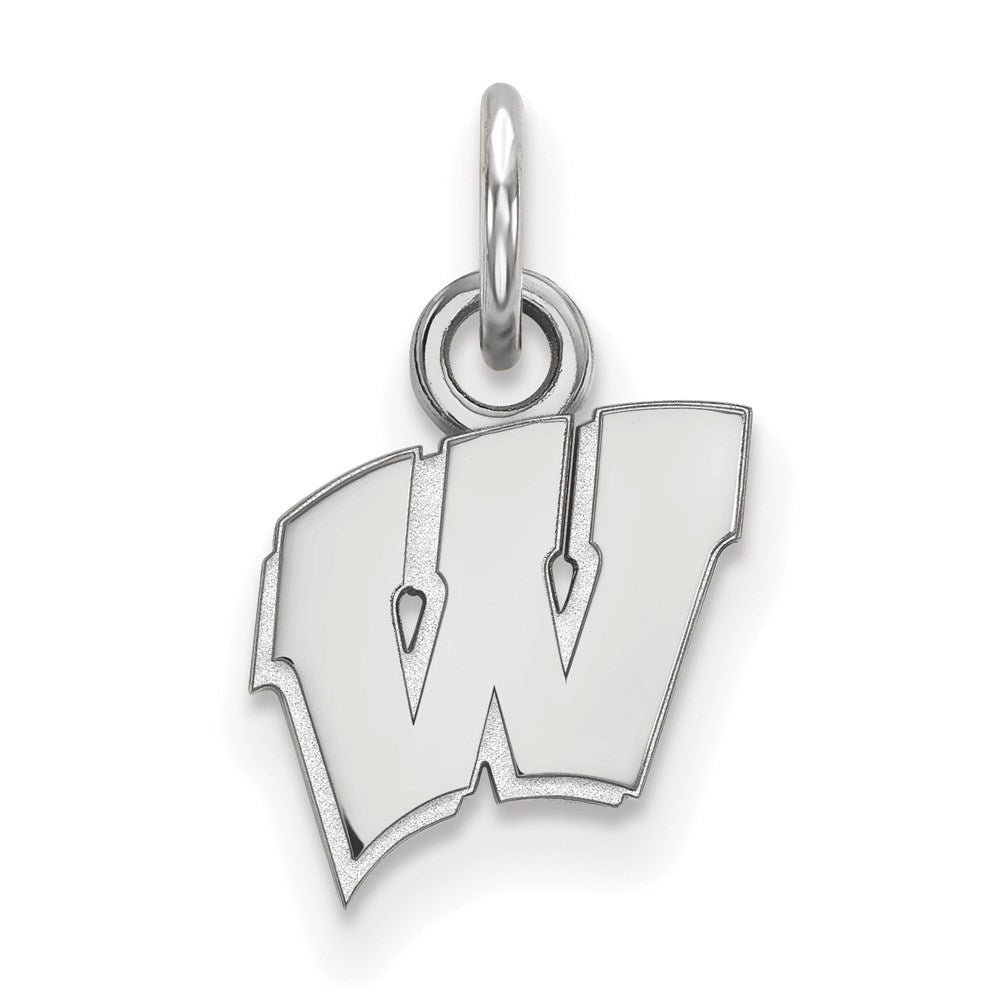 10K Weißgold Logoart University Of Wisconsin Buchstabe W Extra Klein Anhänger