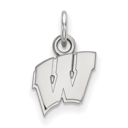10K Weißgold Logoart University Of Wisconsin Buchstabe W Extra Klein Anhänger