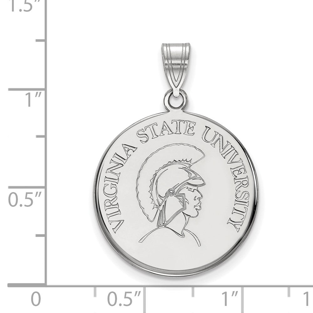 Sterlingsilber Rhodiniert Logoart Virginia State University Groß Plättchen Anhänger