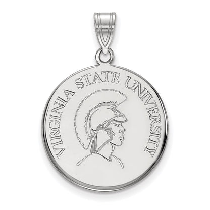 10K Weißgold Logoart Virginia State University Groß Plättchen Anhänger