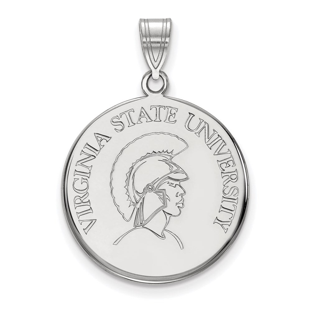 14K Weißgold Logoart Virginia State University Groß Plättchen Anhänger