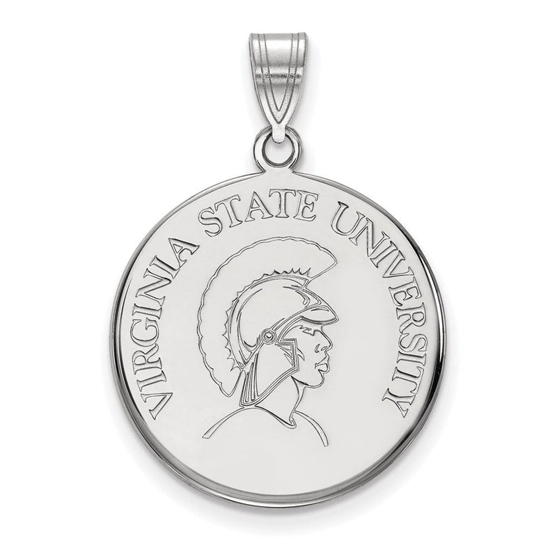 14K Weißgold Logoart Virginia State University Groß Plättchen Anhänger