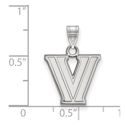 Sterlingsilber Rhodiniert Logoart Villanova University Buchstabe V Klein Anhänger