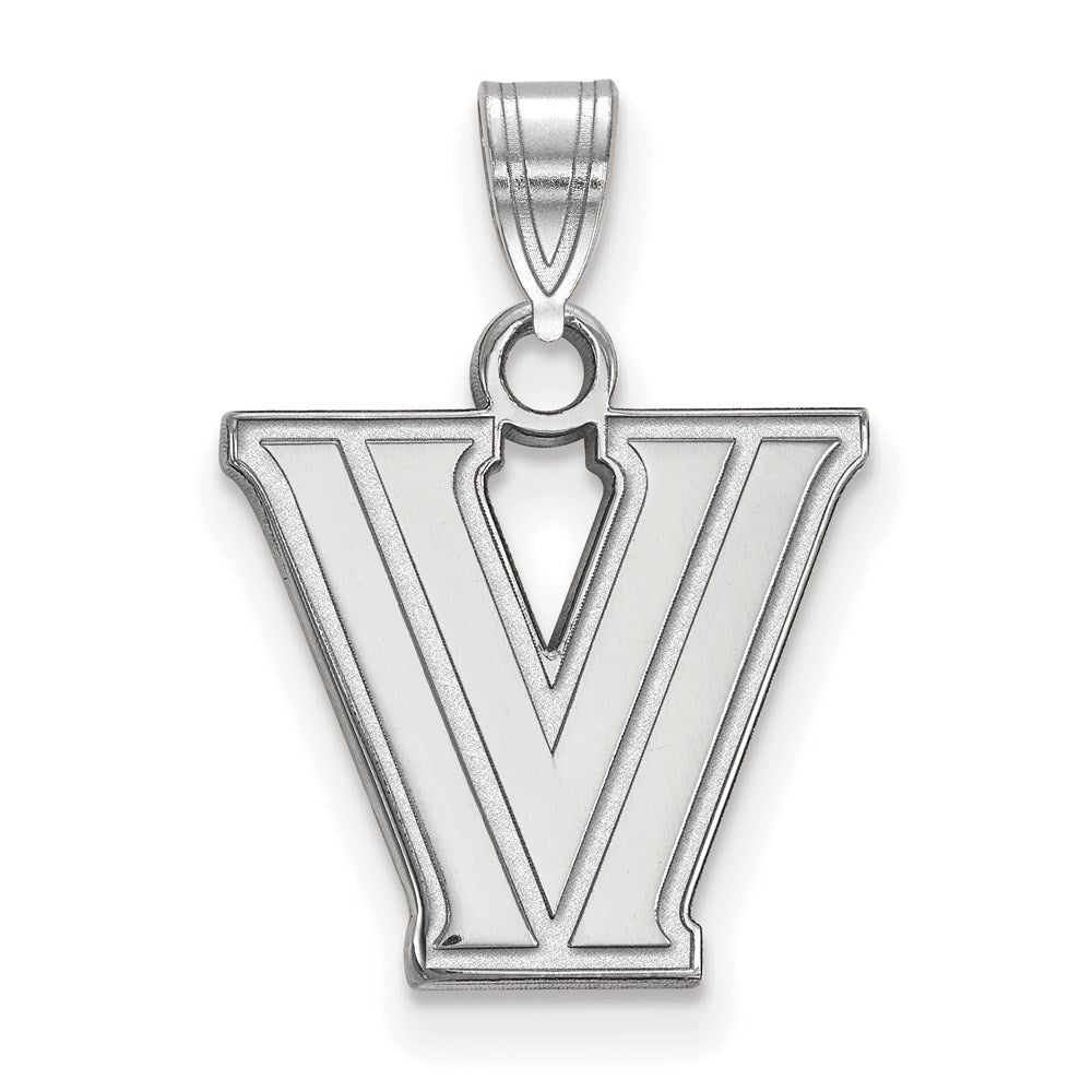 14K Weißgold Logoart Villanova University Buchstabe V Klein Anhänger