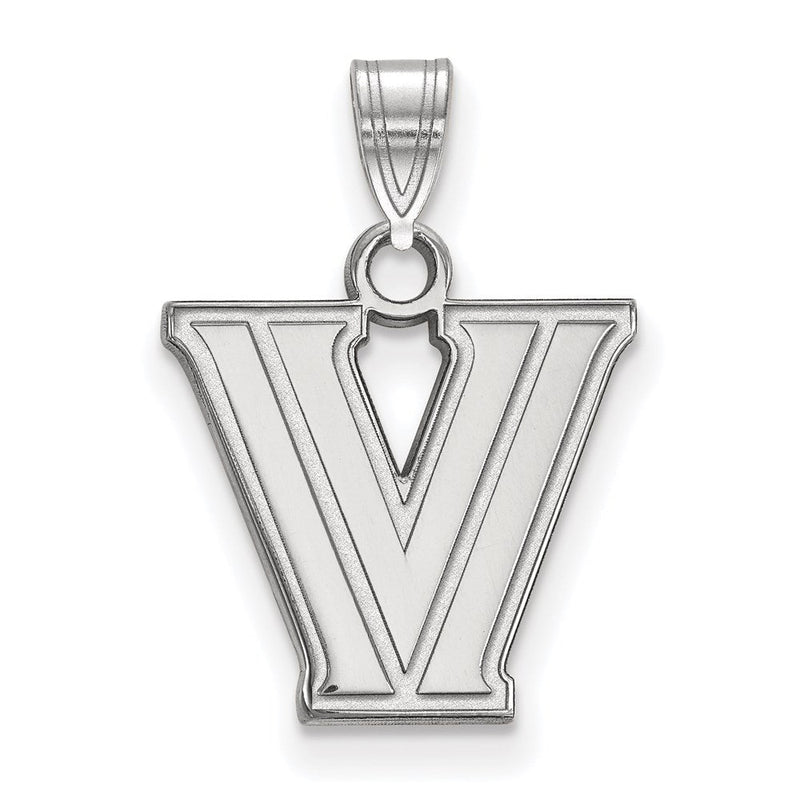 10K Weißgold Logoart Villanova University Buchstabe V Klein Anhänger